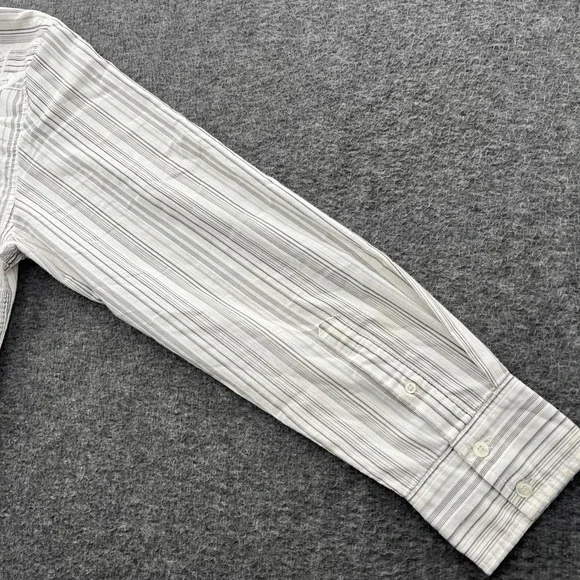 Roar Striped Button Down Shirt Mens L White Embroidered LS Grunge Gothic *FLAWS - Picture 6 of 15